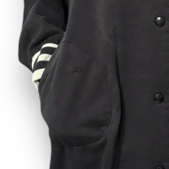 NORMA KAMALI Black & White OMO GYM Oversized Varsity Cocoon Jacket VINTA… - Picture 7 of 8